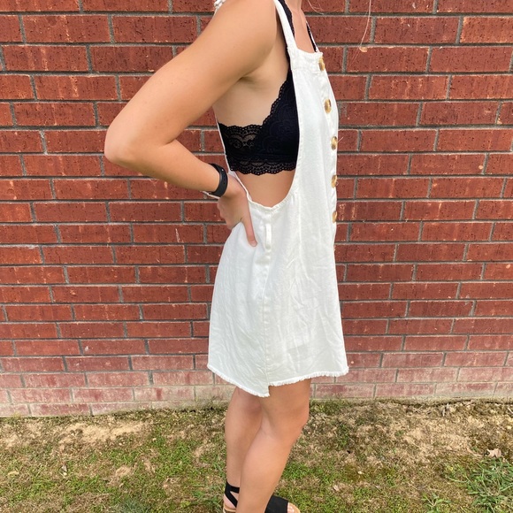 White Denim Overall Dress - Picture 7 of 8